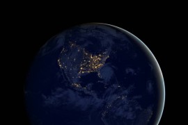 NASA夜景之美洲卫星灯光