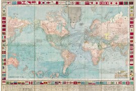 1873年日绘《新刻航海世界全图》