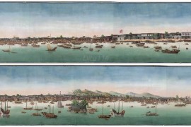 1770年广州城珠江滩景图
