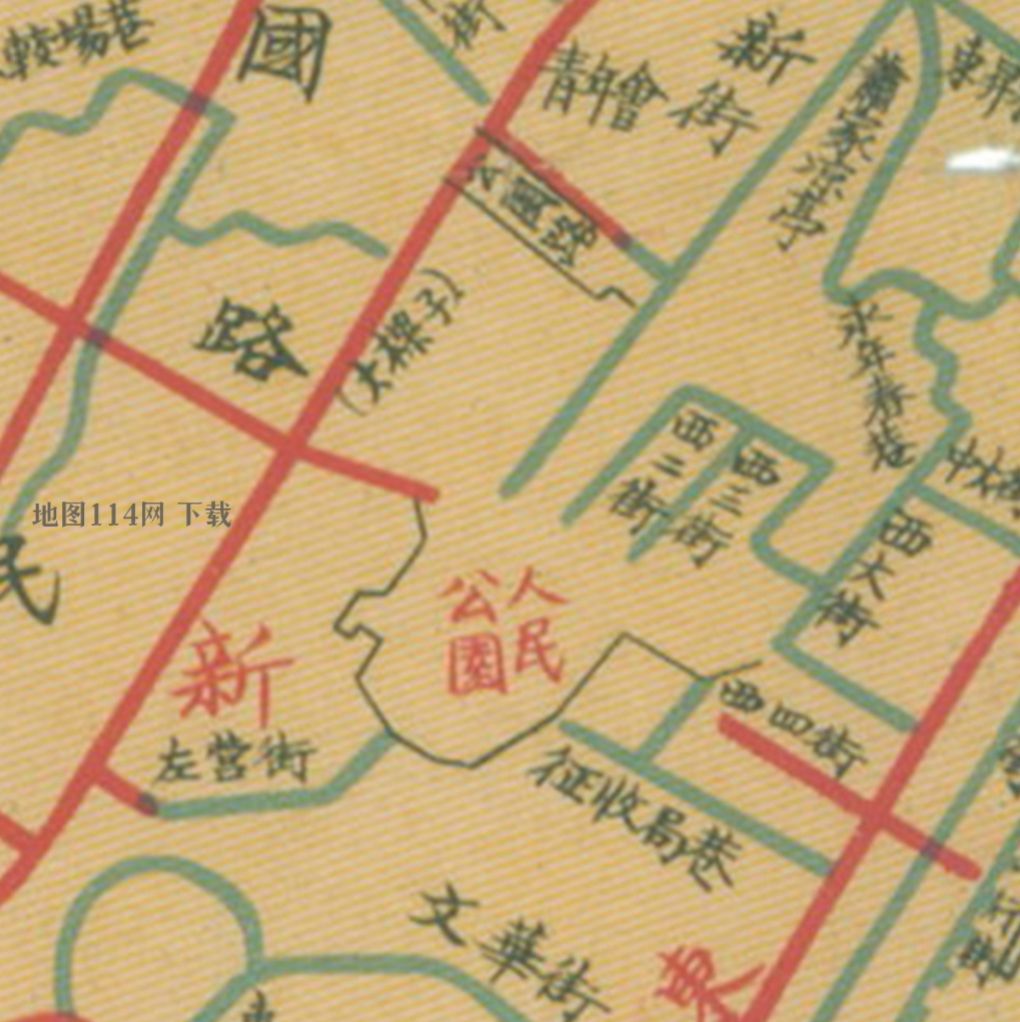 重庆人民公园位置.jpg 1951年重庆市街道详图  第2张