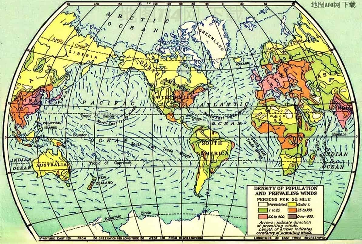 1932年美绘世界地图附图人口密度和盛行风.jpg