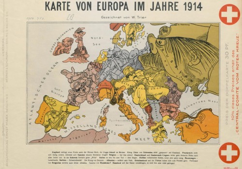 1914年第一次世界大战前夕的欧洲形势图