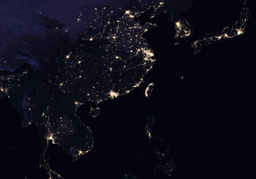 NASA夜景之亚洲夜光图