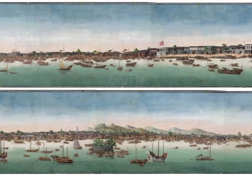 1770年广州城珠江滩景图