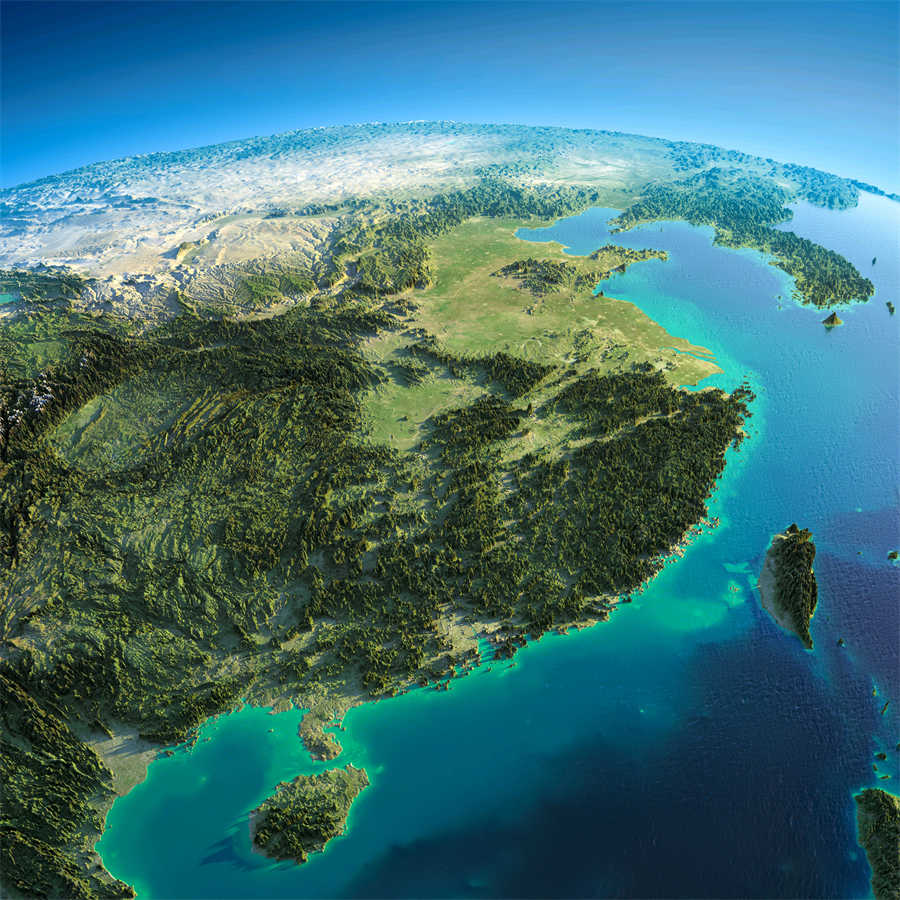我国东南部地形图.jpg