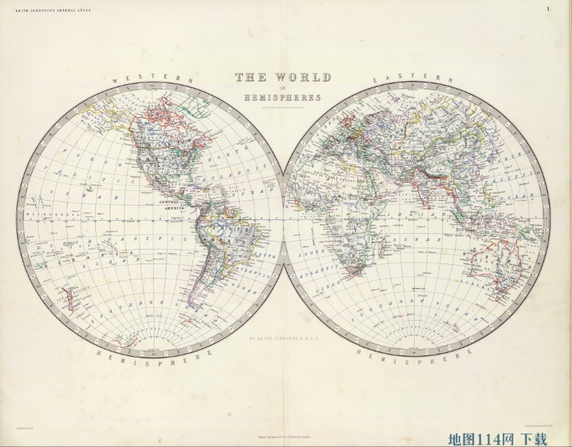 图2-1861世界东西半球地图(6M).jpg 图2-1861世界东西半球地图(6M).jpg