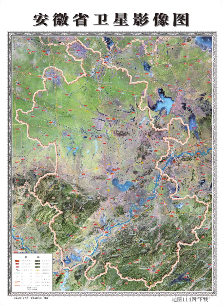 2011安徽省卫星影像图.jpg 安徽省地形地势图下载(8P) 第5张