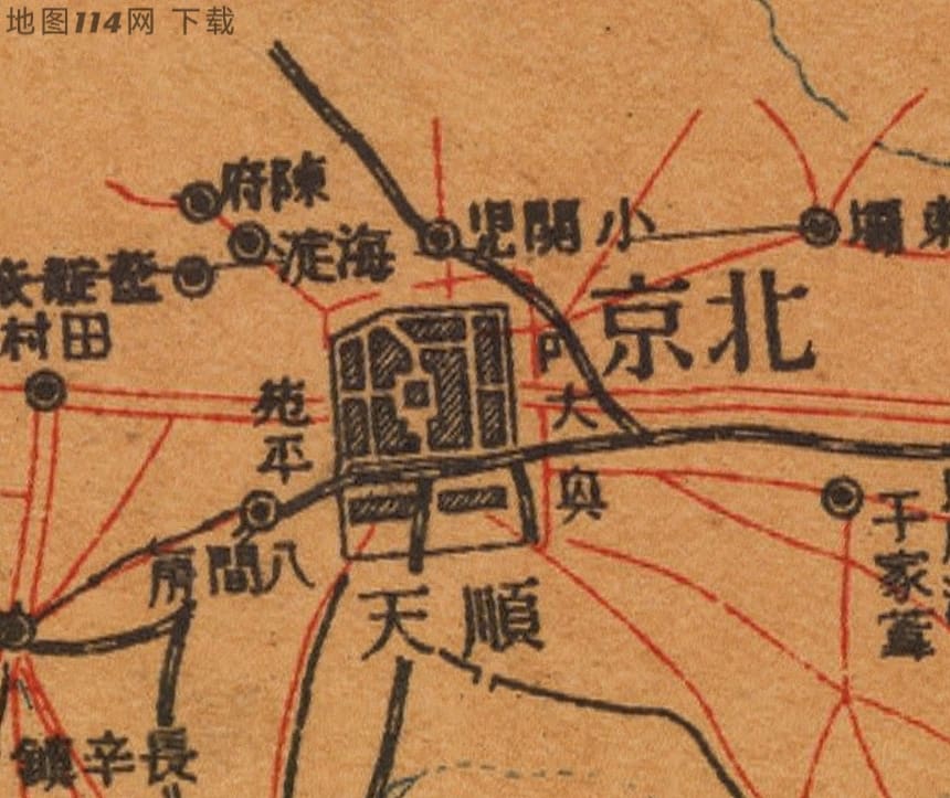 1914年胶州湾明细地图之北京附近细节.jpg