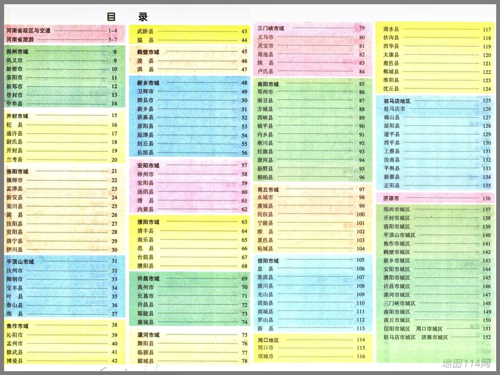 最新实用河南省地图册目录页.jpg
