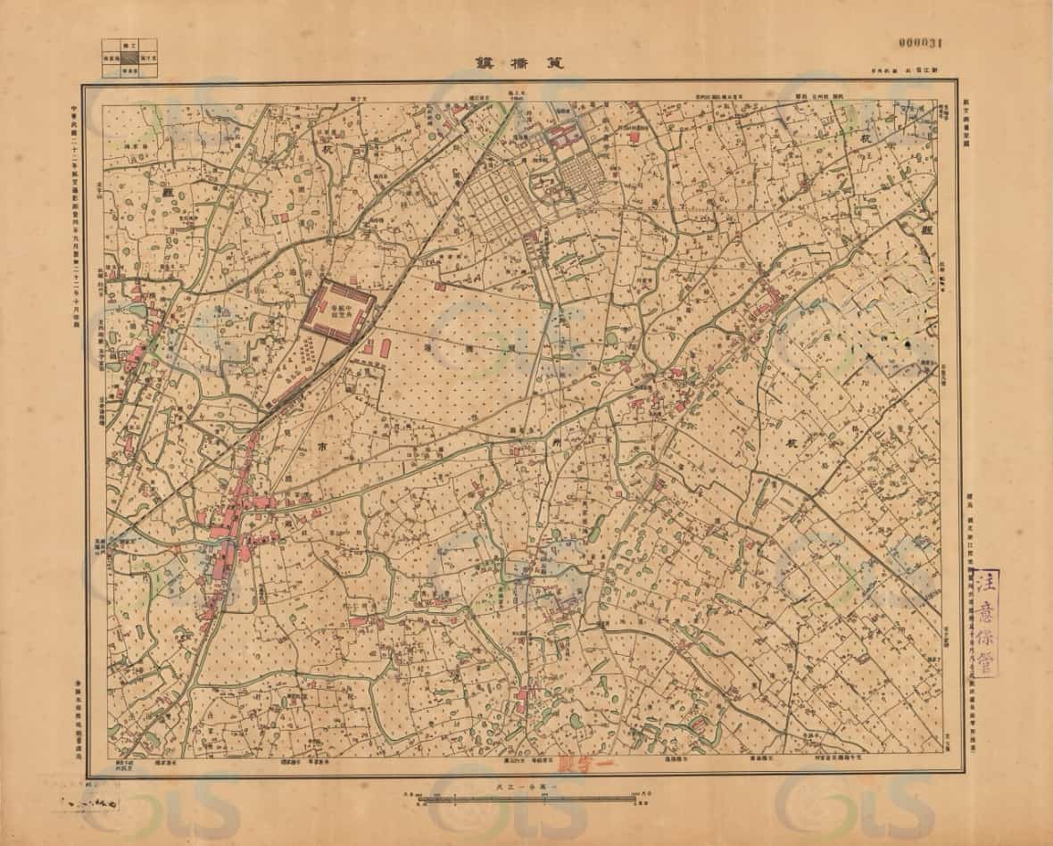 1933年杭州市地形图11笕桥镇.jpg