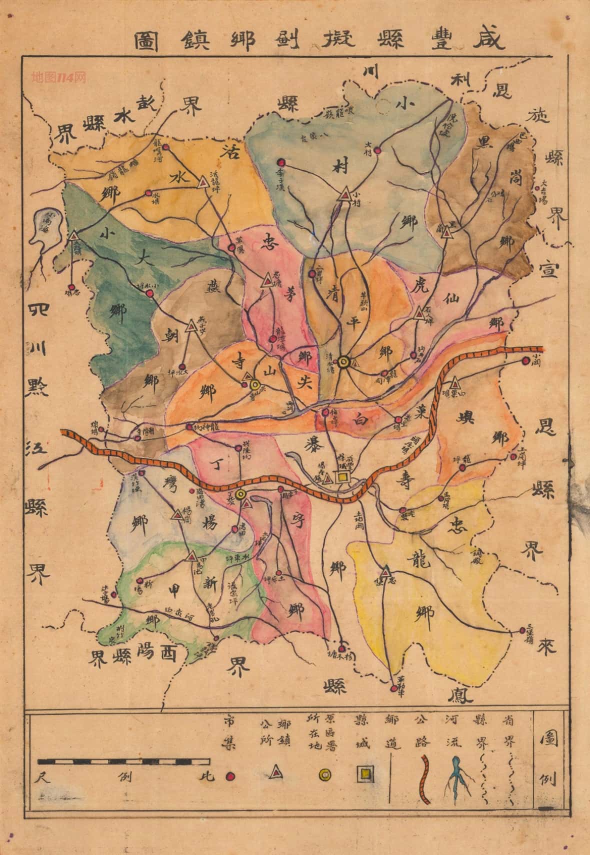 咸丰县拟划乡镇图.jpg
