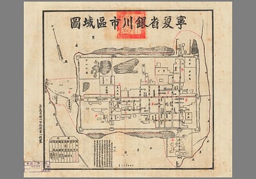 民国时期宁夏省银川市区域图