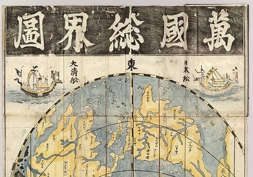 1708年《万国总界图》江户时代日本绘制的世界地图