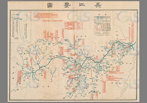1947年长江航运技术图表《长江要图》