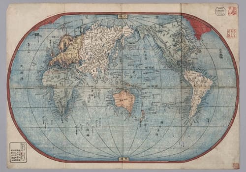 1853年《万国地球图》三图全