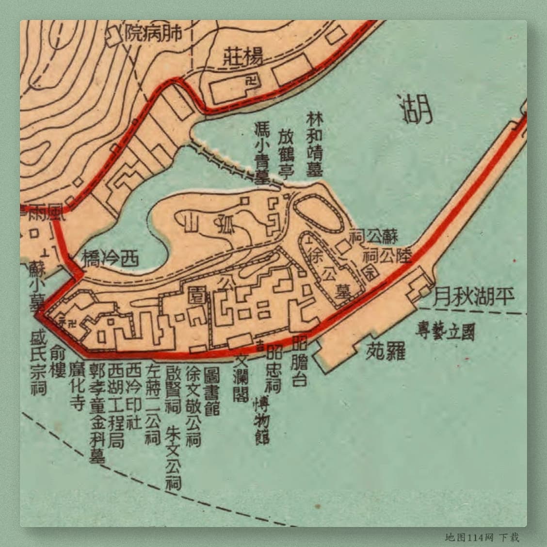 1946年最新杭州市地图西湖全图局部截图2.jpg
