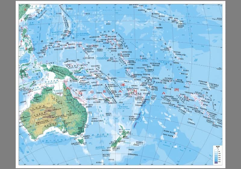 大洋洲地形图