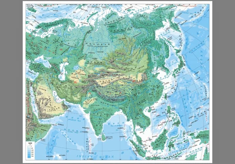 亚洲地形图