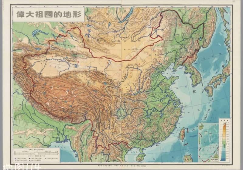 1953年伟大祖国的地形图