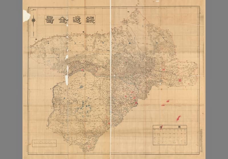 1934年《绥远全图》高清原图（左右拼合版）