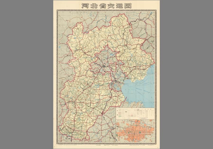 1985年《河北省交通图》附石家庄市区交通图