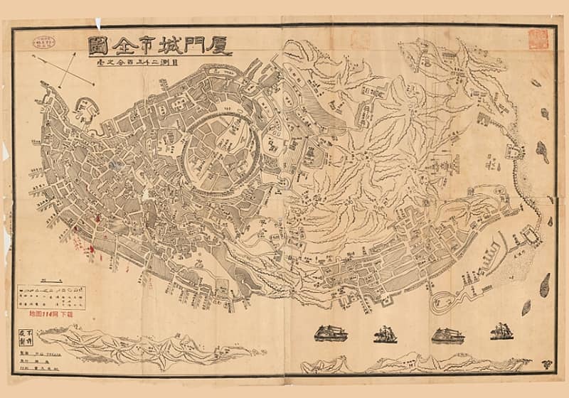 1907年清末《厦门城市全图》33MB