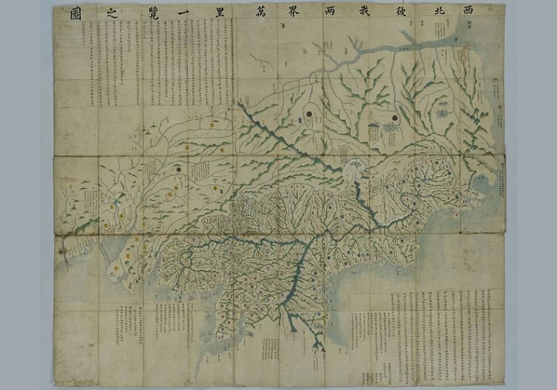 西北彼我两界万里一览之图