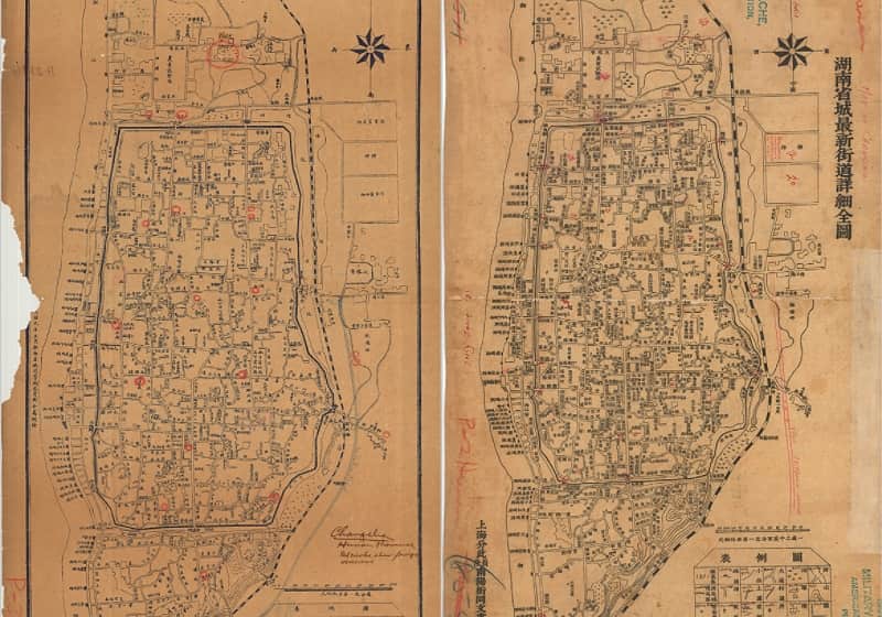 1912年《最新湖南省城内外详细图》与《湖南省城最新街道详细全图》