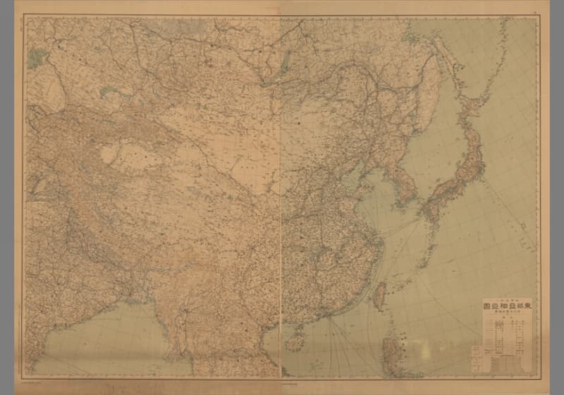 1937年日绘《五百万分一东部亚细亚图》双拼