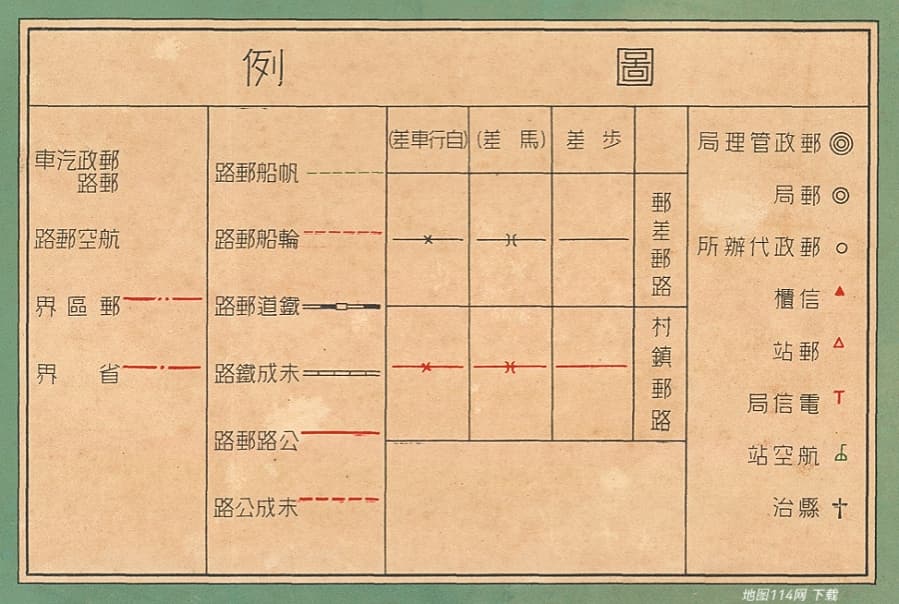 1948年《江苏邮区舆图》图例.jpg