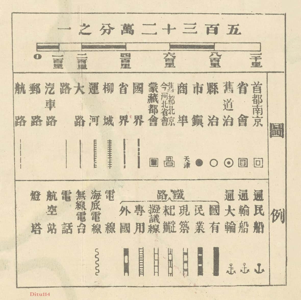 1937年《最新实用中华全图》图例部.jpg